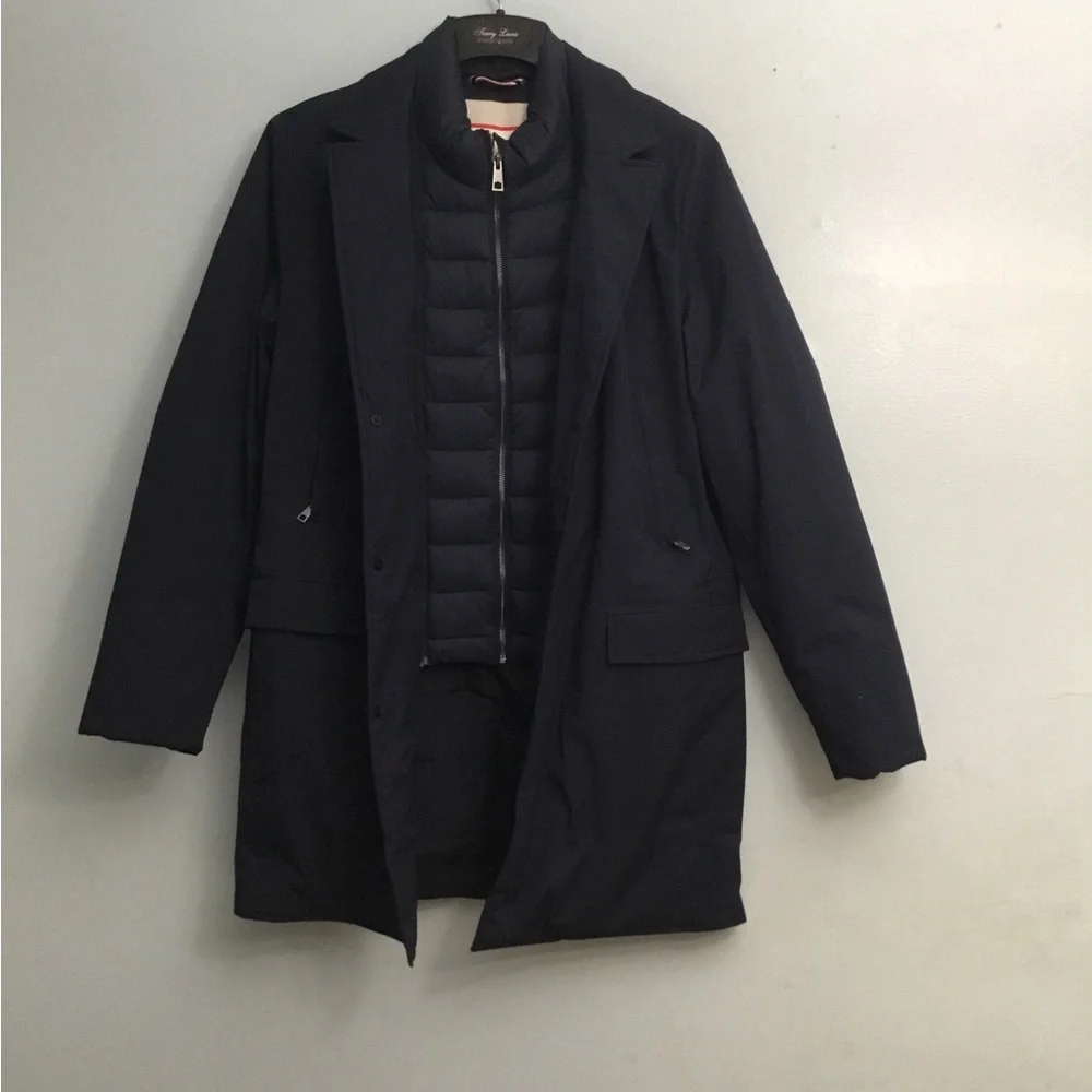 Hunter Blue Puffer Jacket Mid-Length
